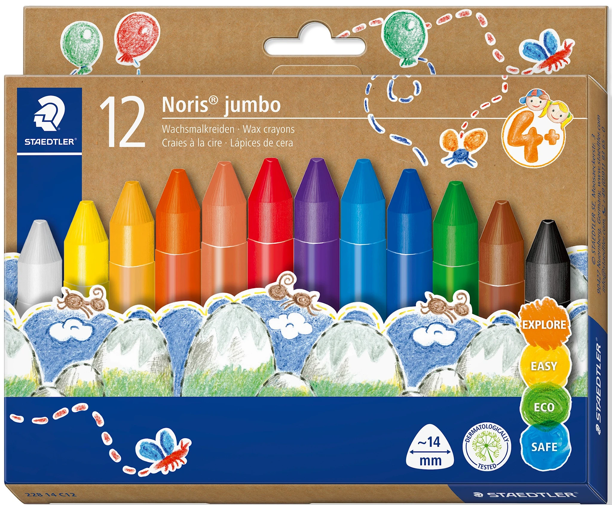 Produktbild för Vaxkrita Jumbo 12-p Noris Junior Staedtler