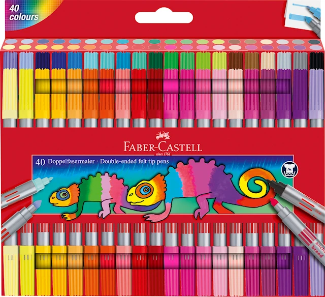Huopakynä kaksipäinen Sekavärit 40-pack Faber Castell