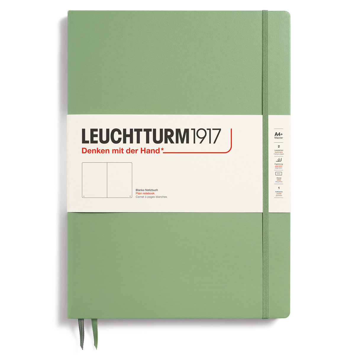 Anteckningsbok A4+ Slim Olinjerad Sage Leuchtturm1917