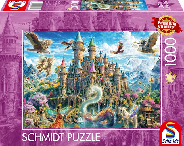 Palapeli Fairytale castle in the Land of Imagination 1000 palaa, Schmidt