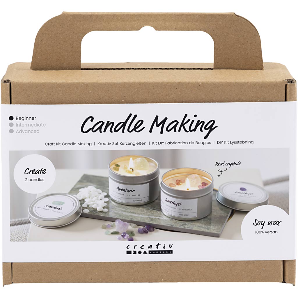 DIY Kit Ljusgjutning Sojaljus med kristaller Creativ Company