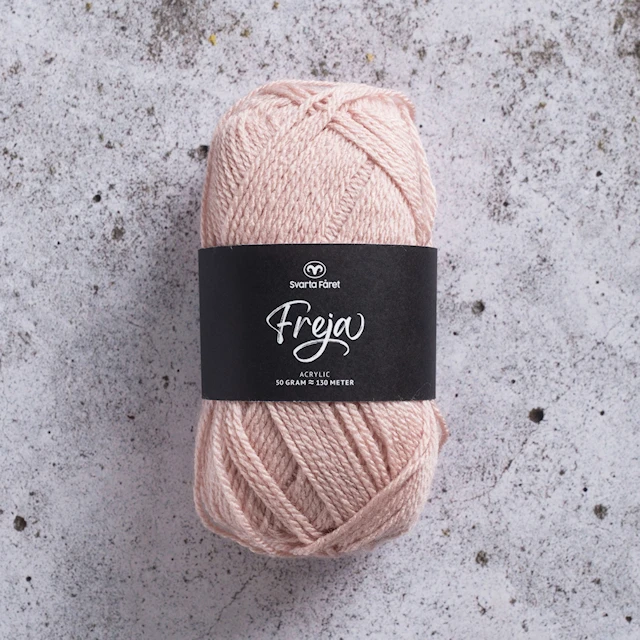 Freja Garn Akryl 50 g puderrosa 241 Svarta Fåret