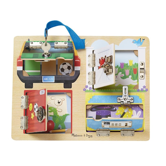 Tuotekuva 1 - Melissa & Doug Puinen Lukko ja Salpa Aktiviteettilauta