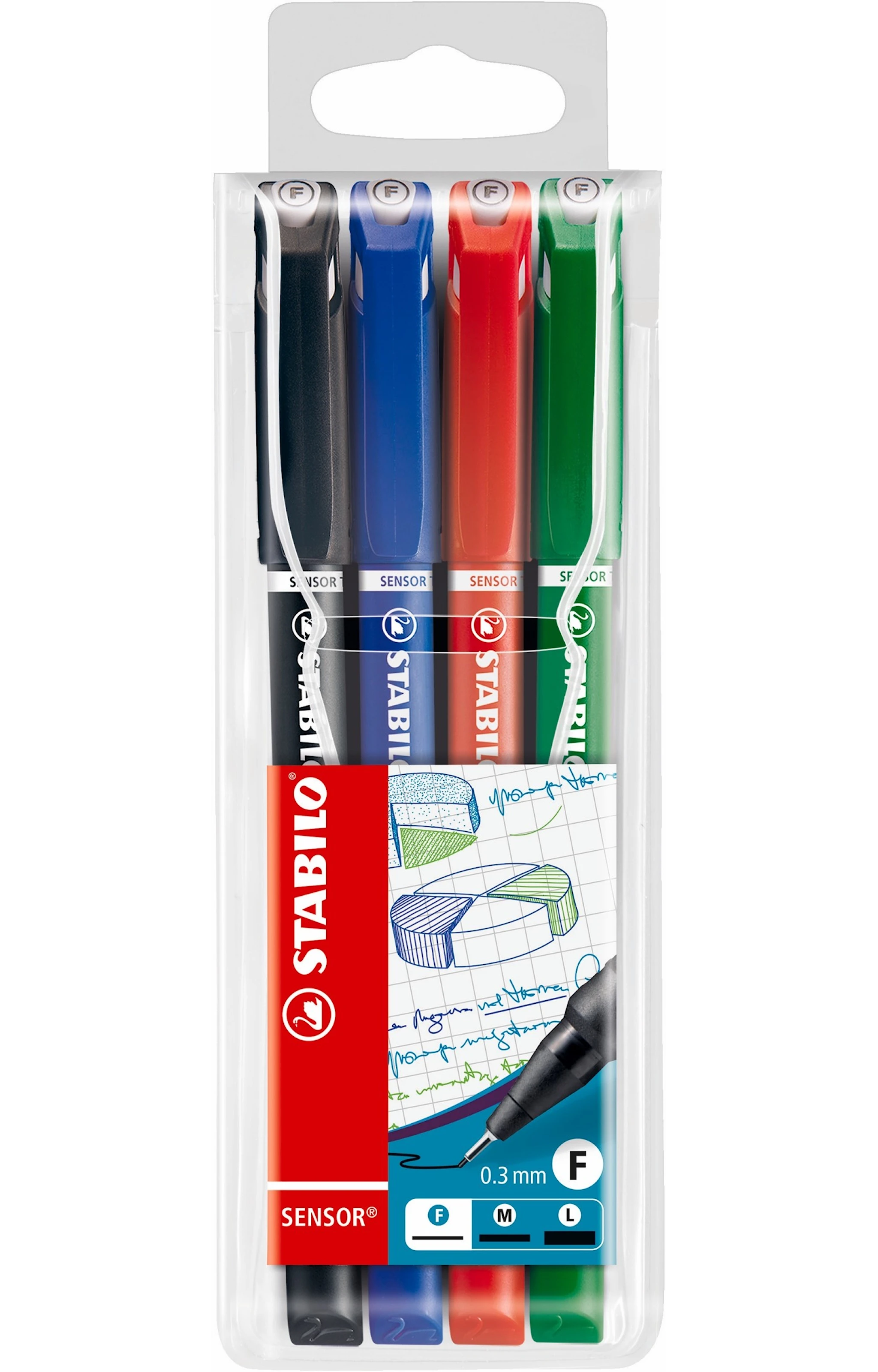 Tuotekuva ille Fineliner STABILO Sensor 0,3mm 4 kpl
