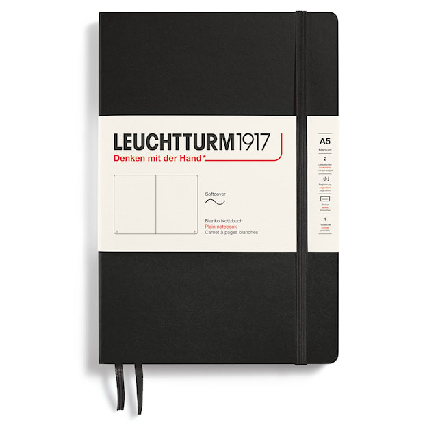 Produktbilde 1 for Notatbok A5 Myk Ulinjet Svart Leuchtturm1917
