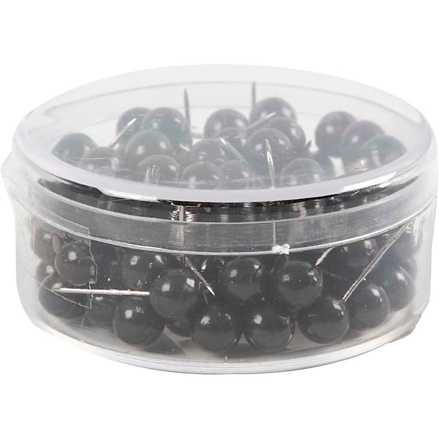 Produktbild 2 för Kartnålar svart 17 mm 100-pack