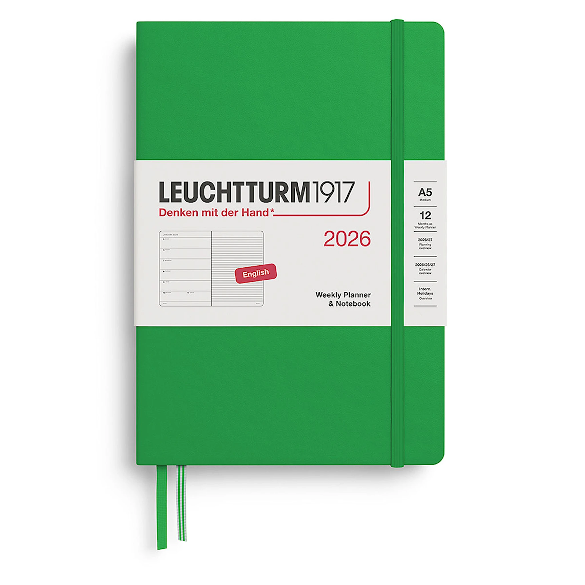 Tuotekuva ille Weekly Planner & Notebook 2026 A5 Spring Leaf Leuchtturm1917