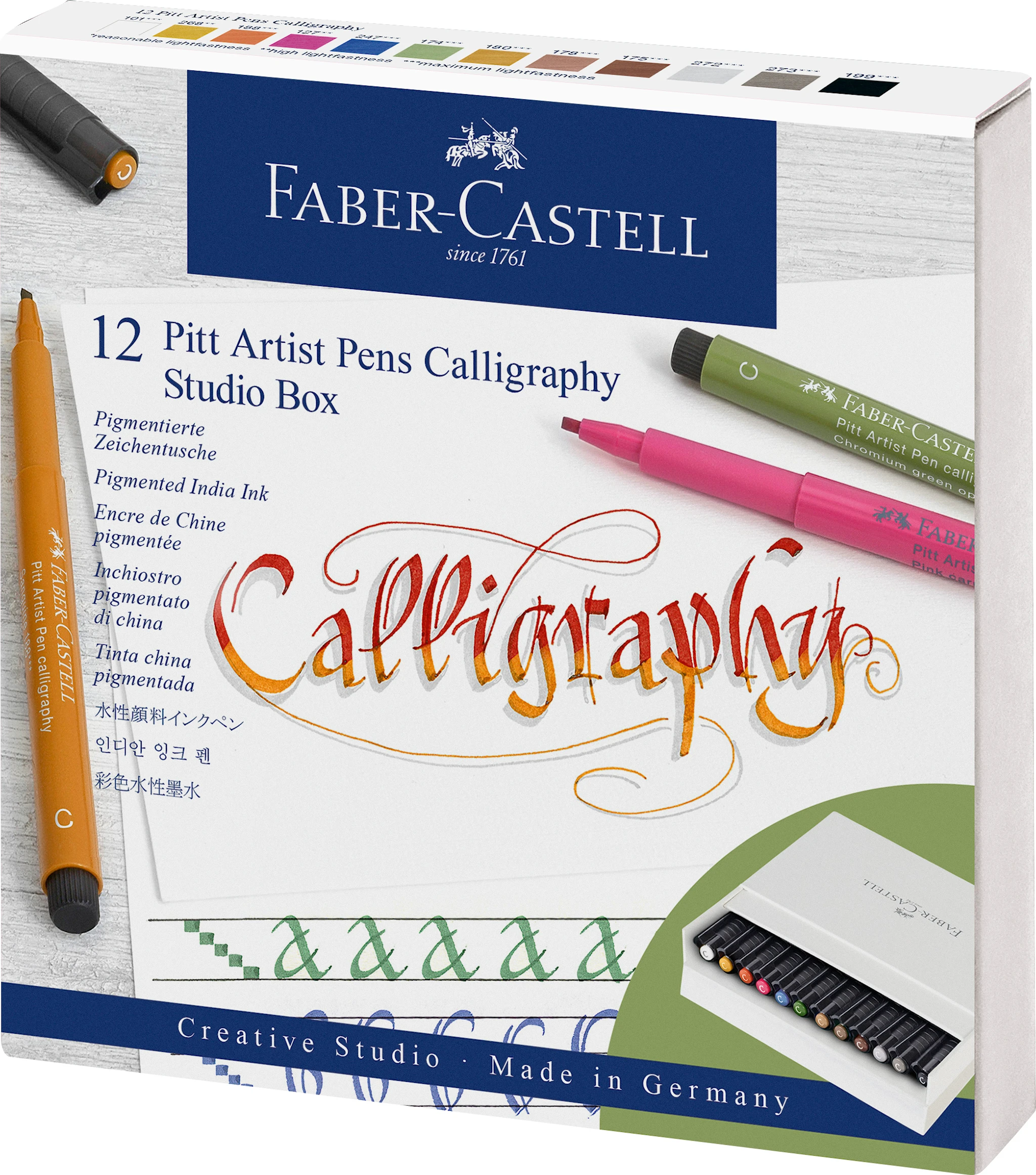 Produktbilde for Kalligrafipenn Pitt artist pen Calligraphy 12-pack