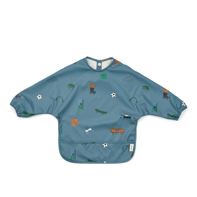 Produktbild 1 för Merle Haklapp med Ärmar Fun/Beach blue Liewood