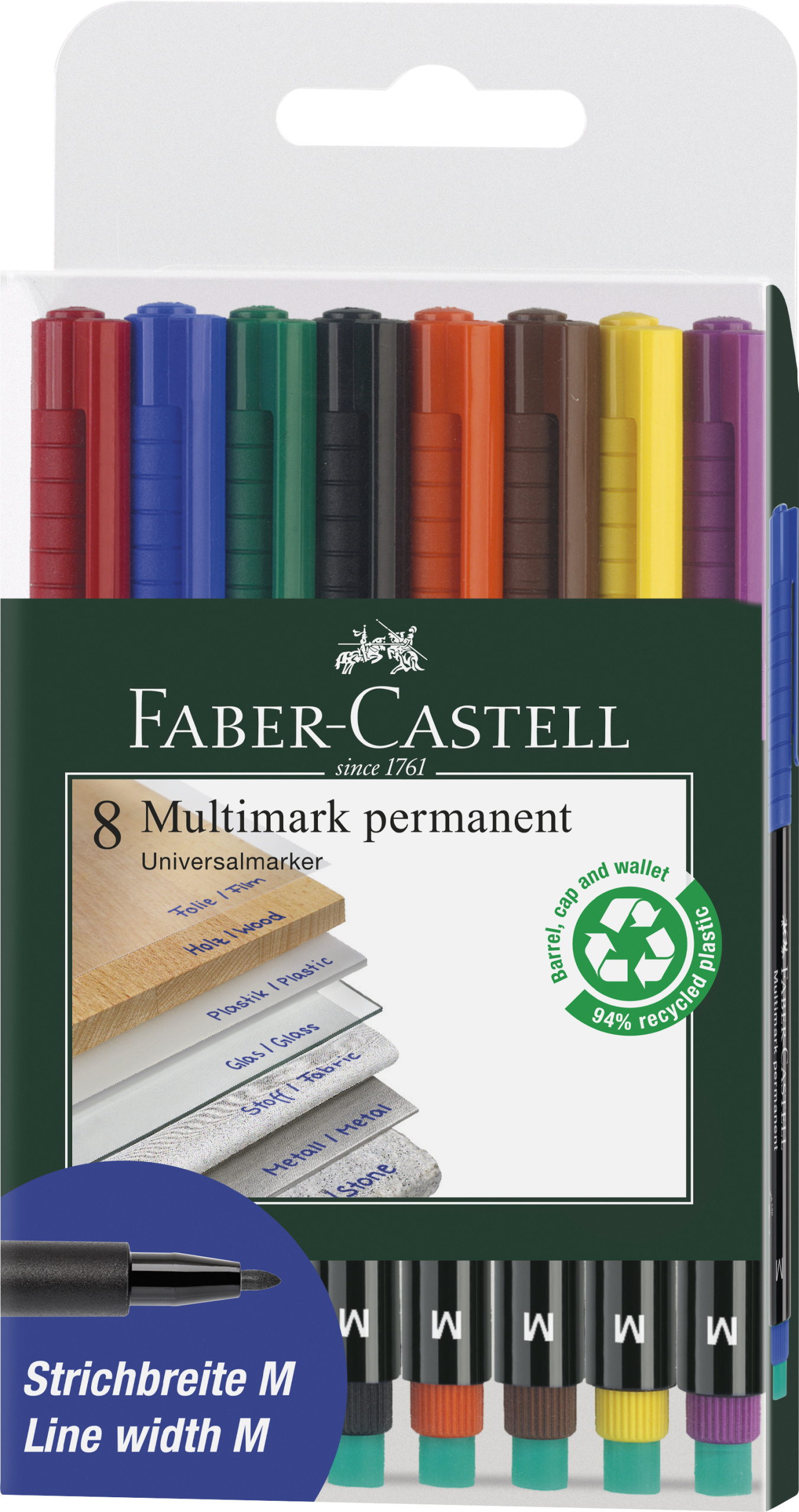 M&auml;rkpenna Multimark permanent M 8-pack Faber Castell