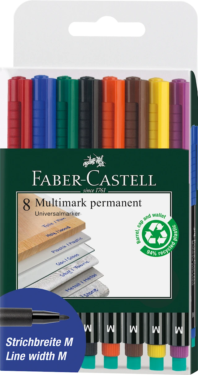 Märkpenna Multimark permanent M 8-pack Faber Castell