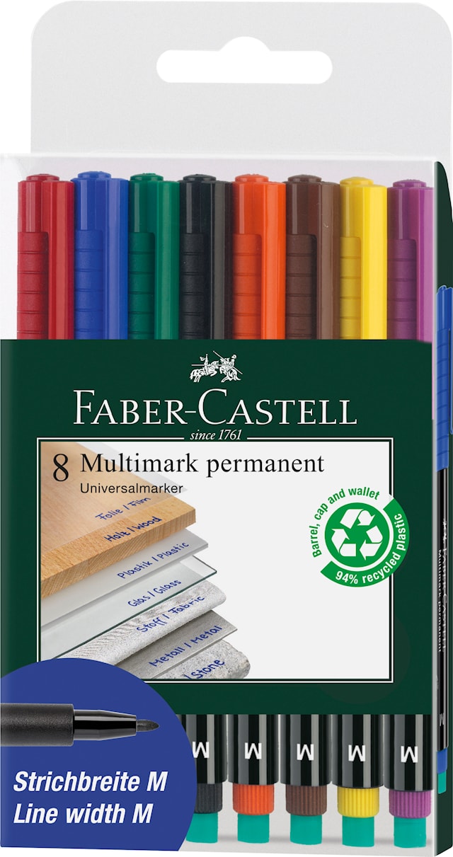 Merkepenn Multimark permanent M 8-pack Faber Castell