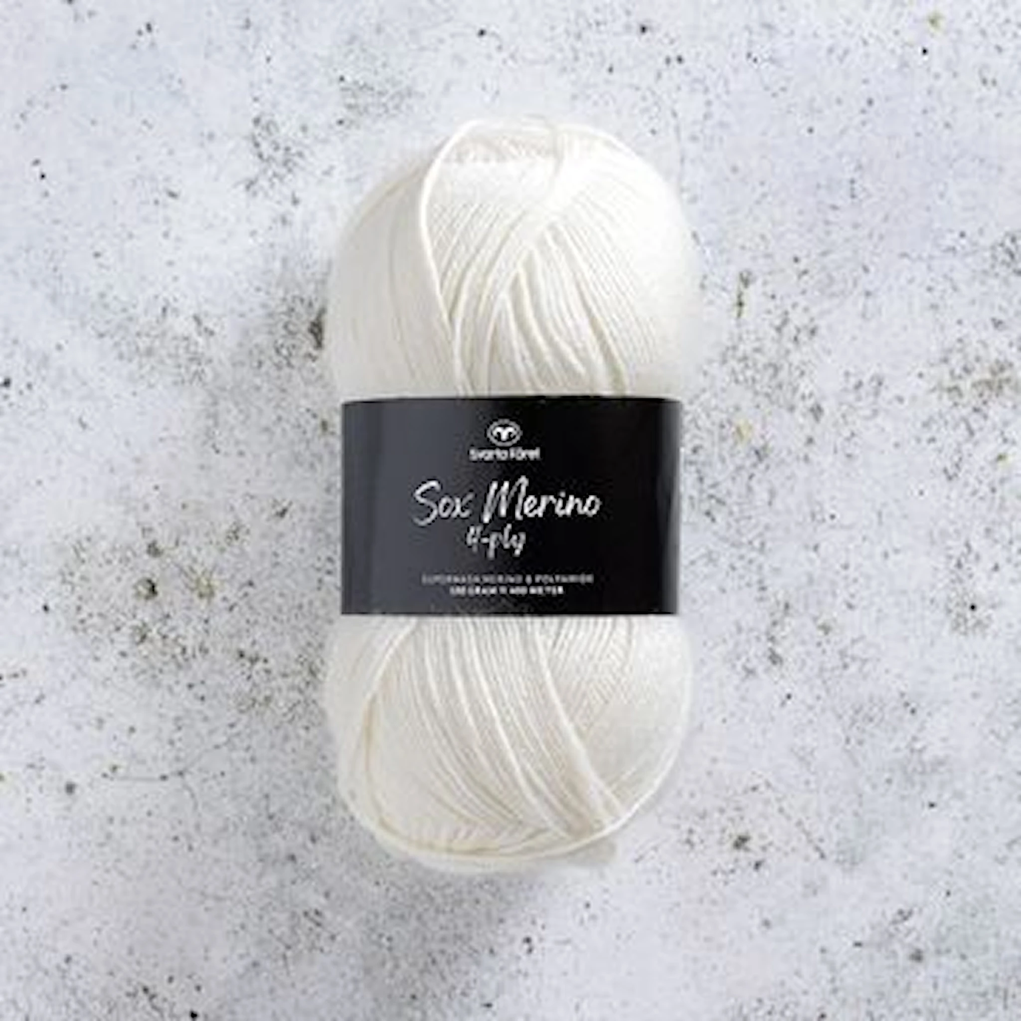 Produktbilde for Sox Merino 4-ply ullmiks100g Svarta fåret
