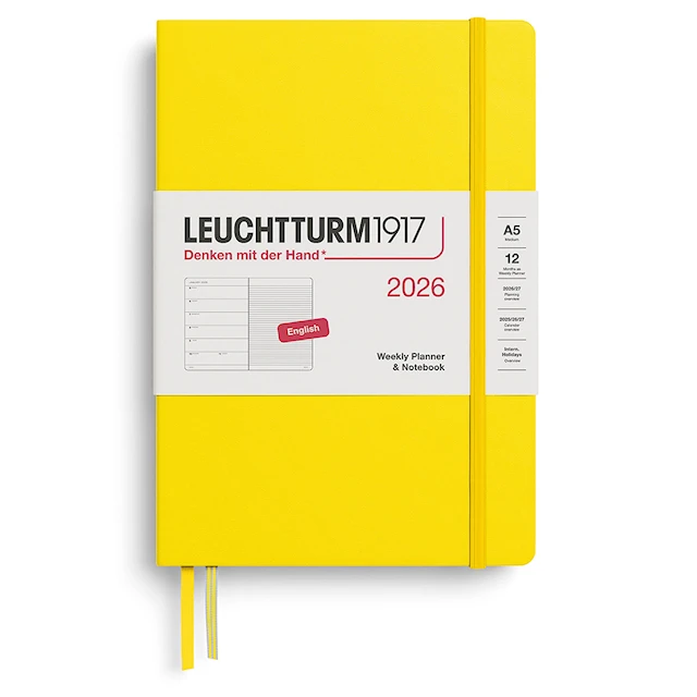 Weekly Planner & Notebook 2026 A5 Lemon Leuchtturm1917