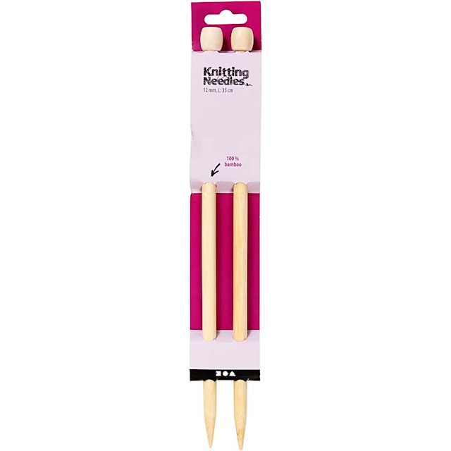 Produktbilde 2 for Strikkepinne, L: 35 cm, str. 12 mm, 1 par