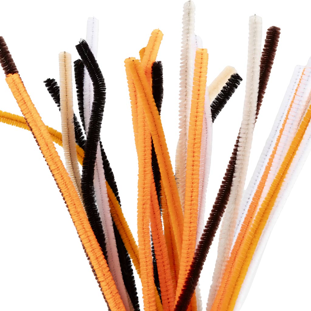Chenille Piprensare Svart/Röd/Orange Mix 30 cm x 6 mm 25-pack Creativ Company