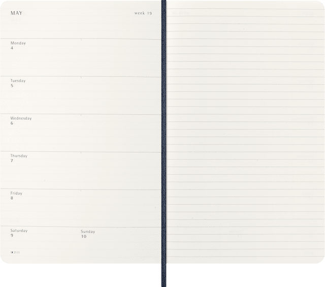 Produktbild 4 för Kalender 2026 Classic Soft 12M Week Note Large Sapphire Blue Moleskine