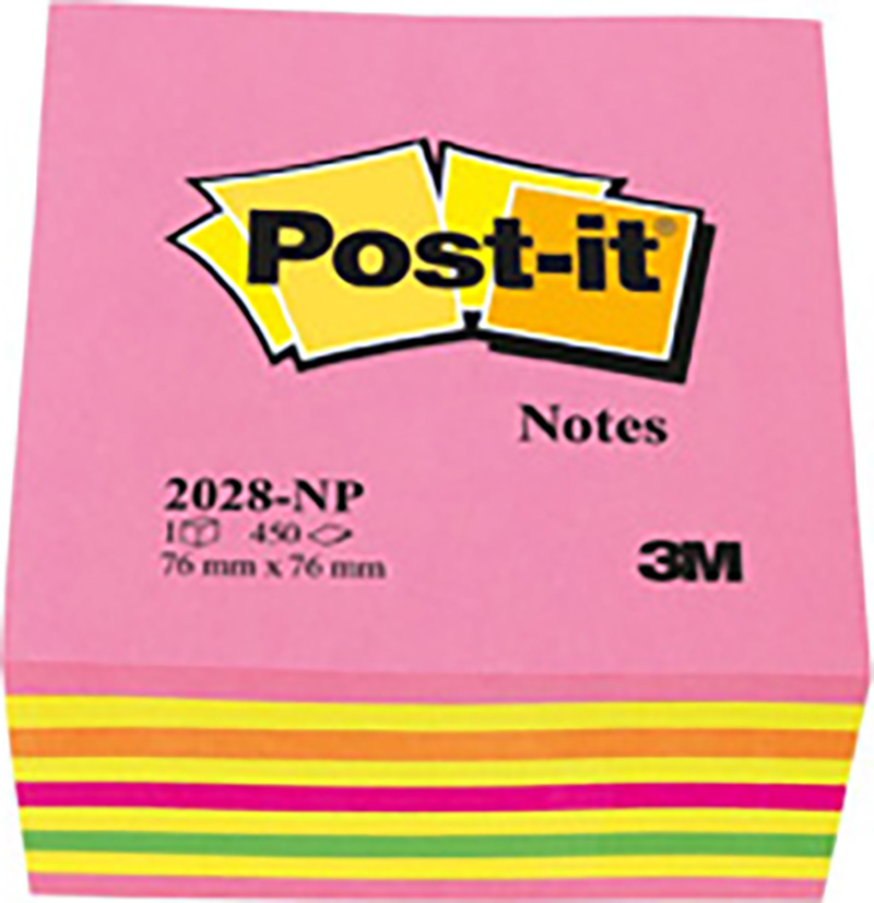 Post-it Notisar 76x76 mm Neon Rosa/Gul 450 blad 3M