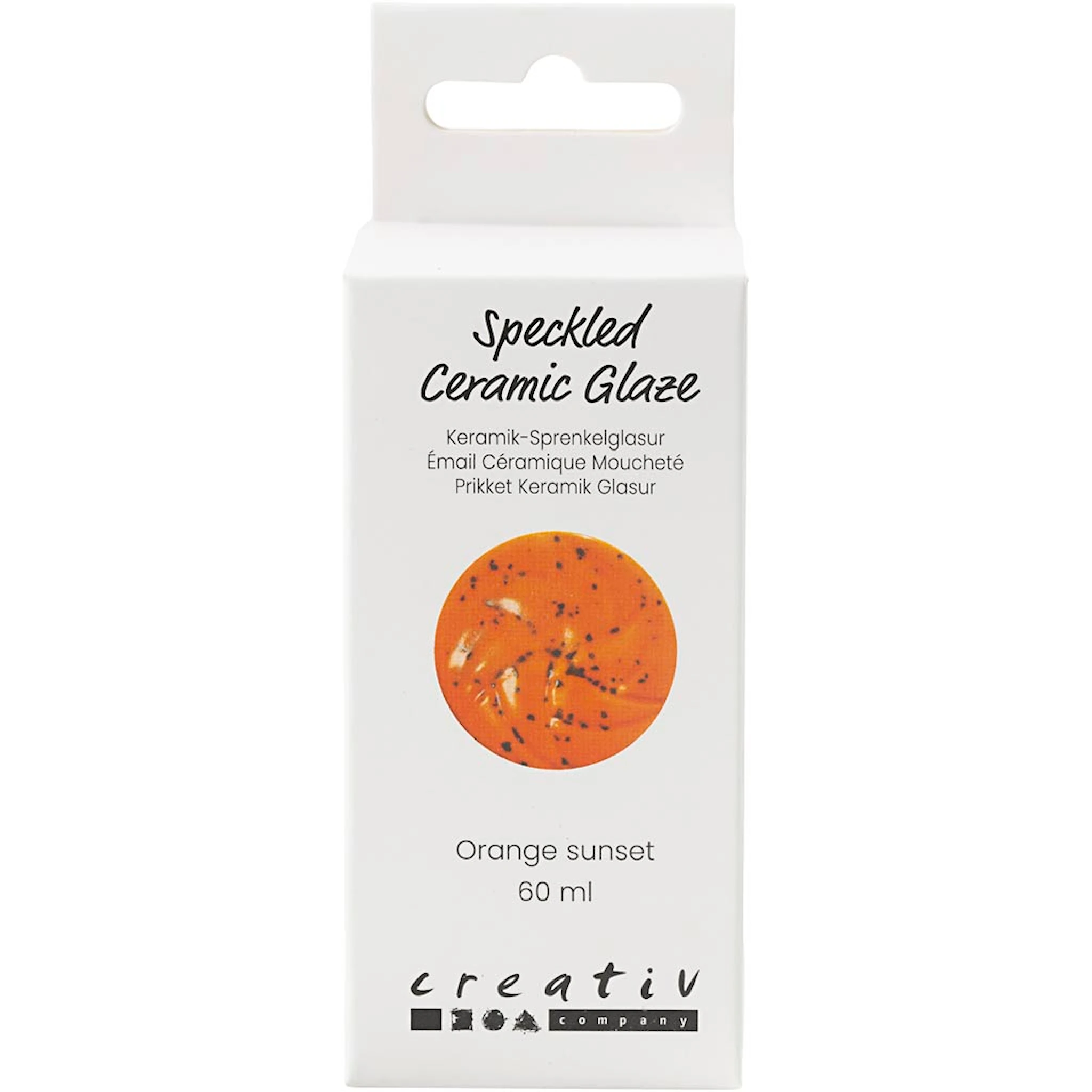Produktbilde for Prikkete Keramikkglasur, 999-1060 °C, dekkende, Orange Sunset, 60 ml/ 1 boks