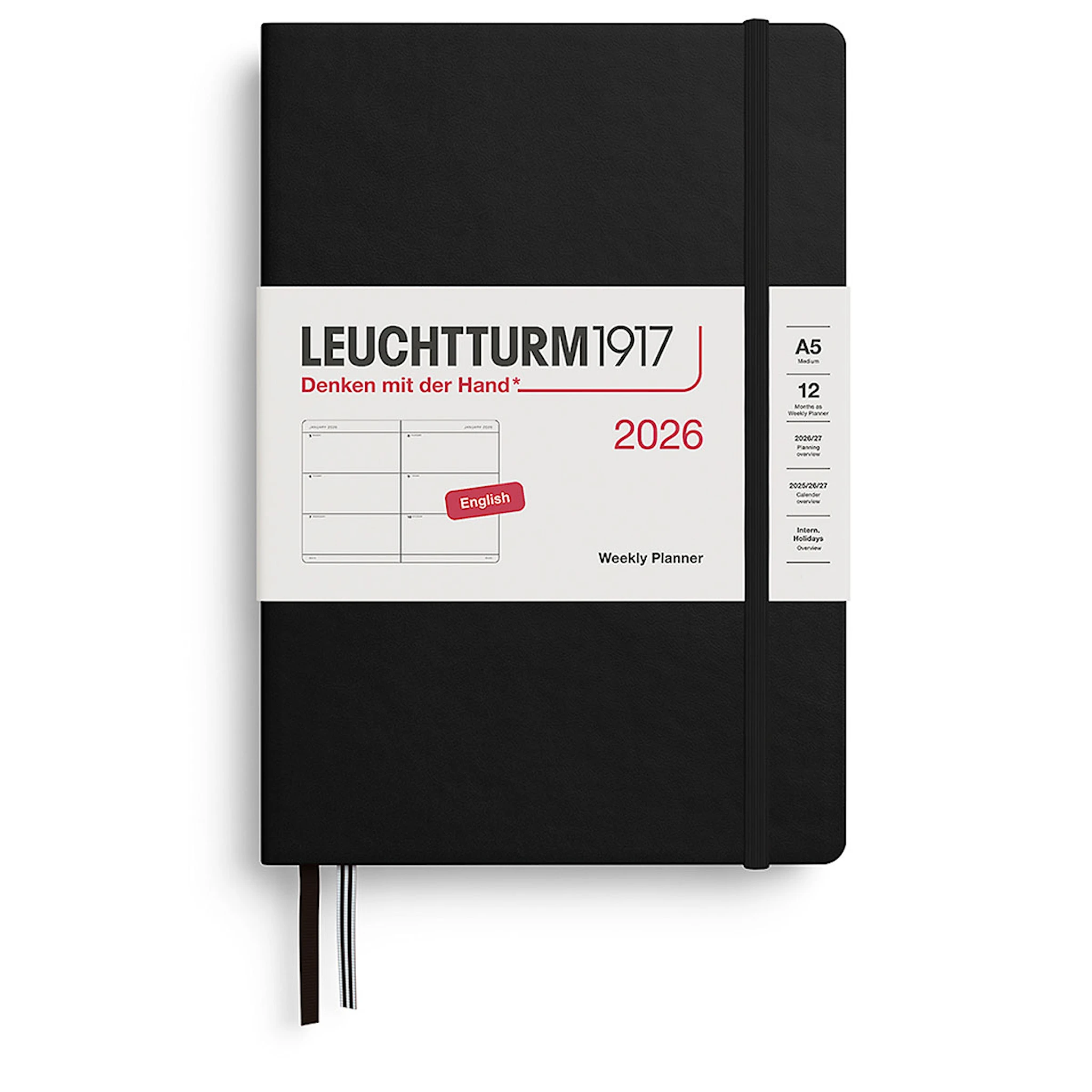 Tuotekuva ille Weekly Planner 2026 A5 Black Leuchtturm1917
