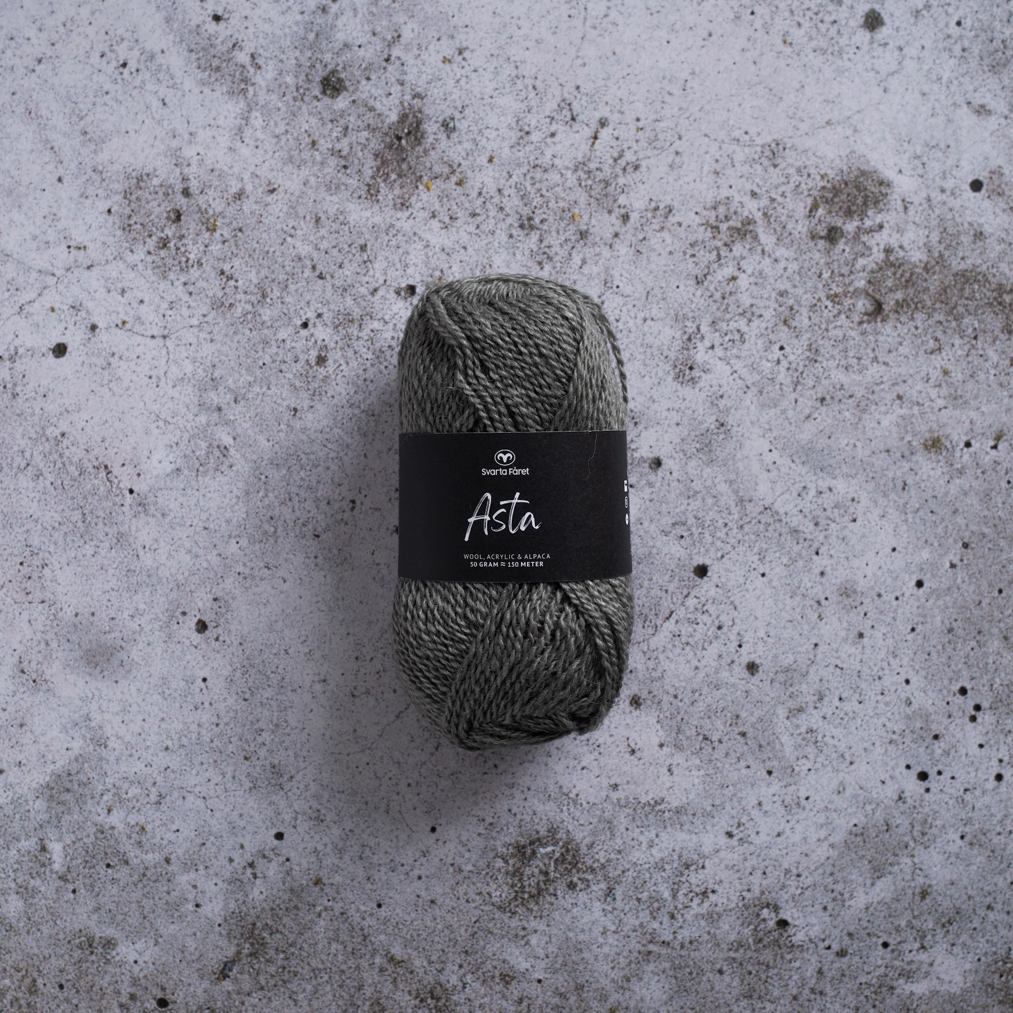 Produktbilde for Asta Garn Ullmiks 50 g Svarta Fåret