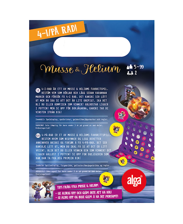 Produktbilde 3 for Musse & Helium 4 i rad (SE/NO)