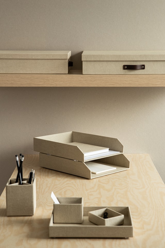 Produktbild 4 för Brevkorg Stapelbar Linen 2-pack Bigso Box of Sweden
