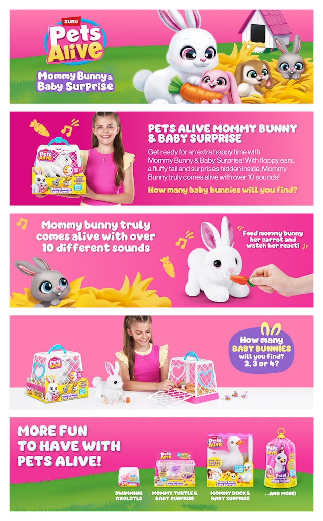 Produktbild 7 för Mama Bunny And Baby Surprise Pets Alive