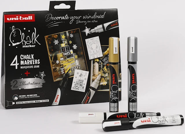 Joulusetti Chalk Marker merkintäkynä PWE-5M 5-pakkaus Posca