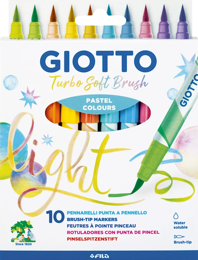 Brushpen Pastellivärit 10-pack Giotto Turbo