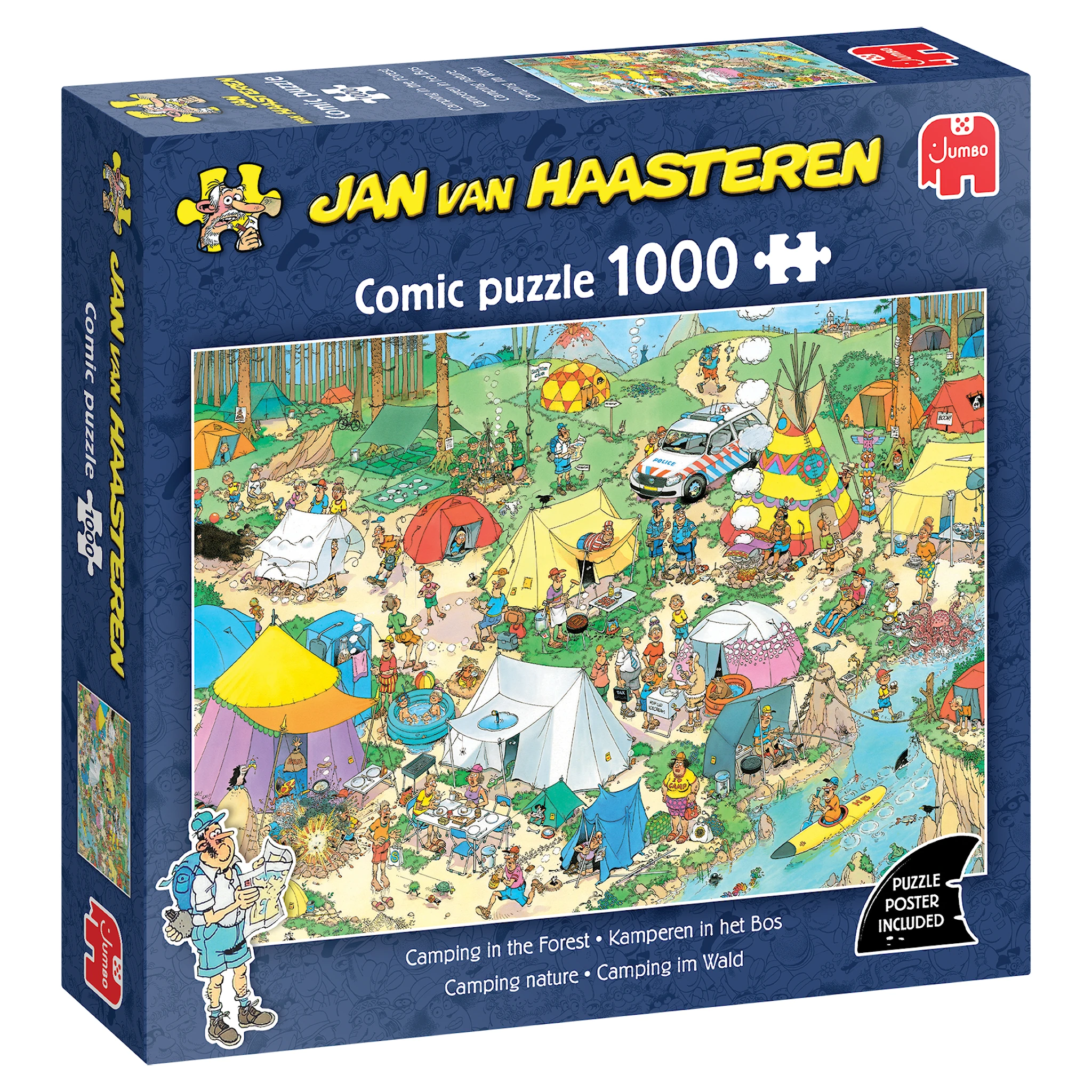 Produktbild för Jan van Haasteren Camping in the Forest Pussel,1000 bitar