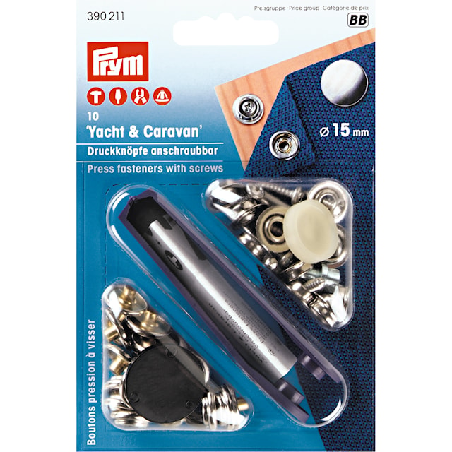 Produktbild 1 för Nittryckknapp Yacht & Caravan Förnicklade 15 mm 10 st Prym