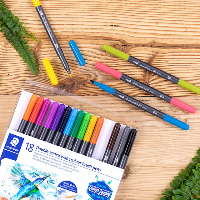 Tuotekuva 2 - Staedtler Marsgraphic duo Brushpens 18 kpl/pakkaus