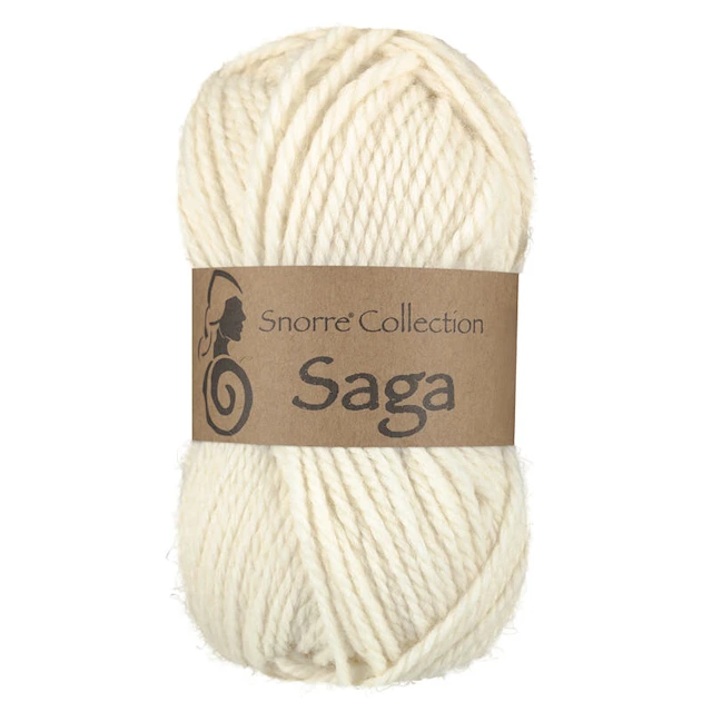 Saga Ull, Alpacka mix 50 gr Naturvit 402, Viking Snorre