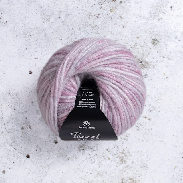 Tencel Blow alpakka-miks garn 50g Pink Candied Floss 092 Svarta Fåret