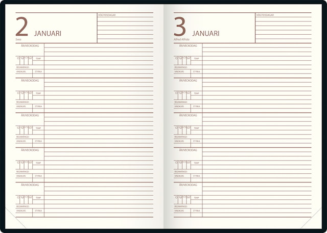 Produktbild 2 för Kalender A5 Fem års-dagbok brun Almanacksförlaget