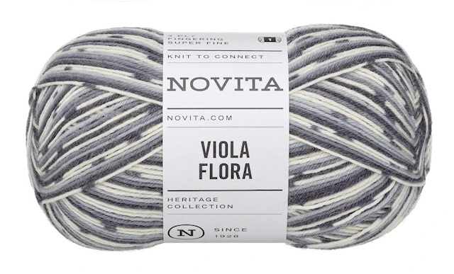 Viola Flora Garn Ullmix 100g Svart Tulpan 8361 Novita