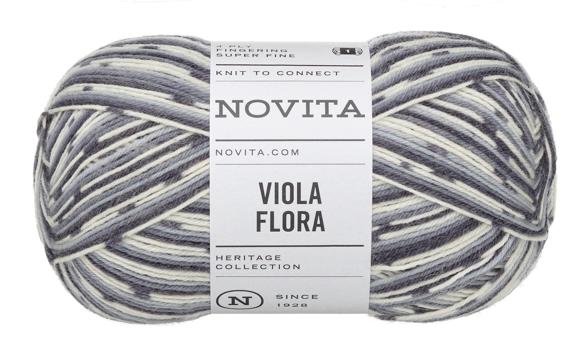 Produktbild för Viola Flora Garn Ullmix 100g Svart Tulpan 8361 Novita
