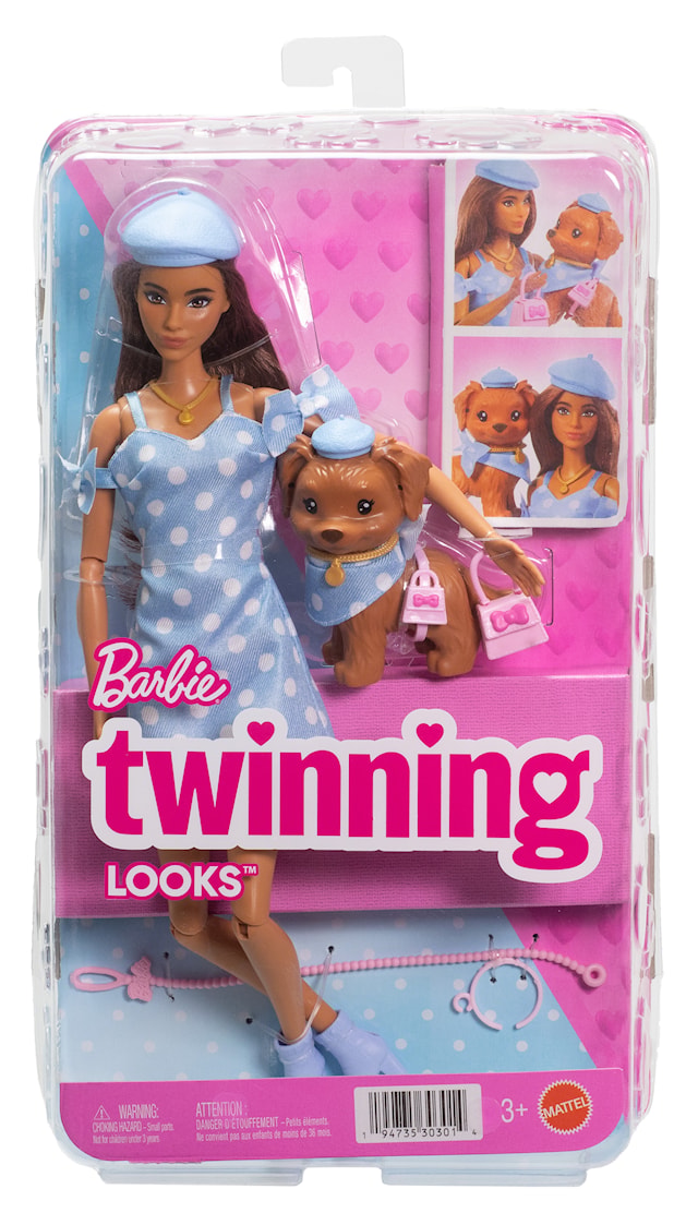Produktbilde 6 for Barbie Twinning Looks Motedukke og Kjæledyr Lyseblå