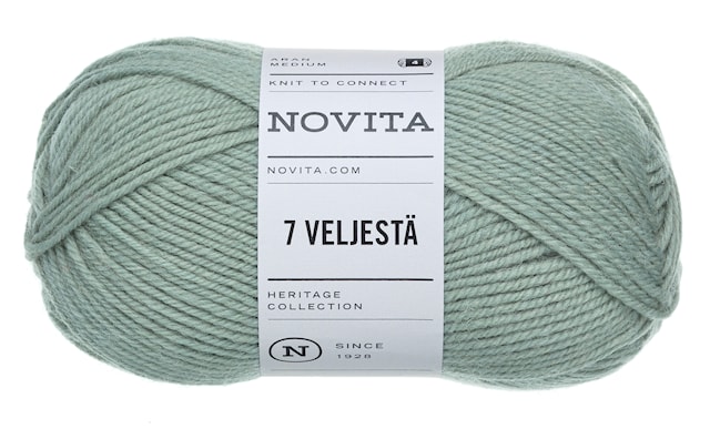 7 Veljestä lanka villasekoite 100 g Kaaliperhonen 305 Novita