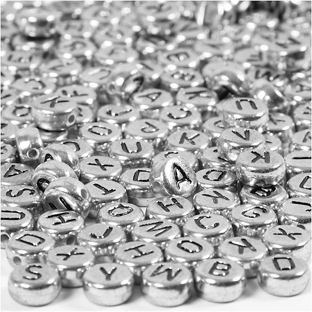 Bokstavspärlor Silver 7 mm 21 g Creativ Company