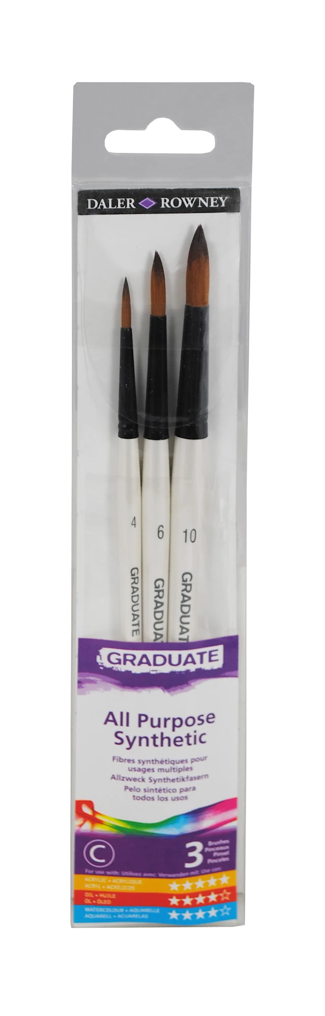 Graduate Synthetic -sivellinsetti, 3 kpl, pyöreä