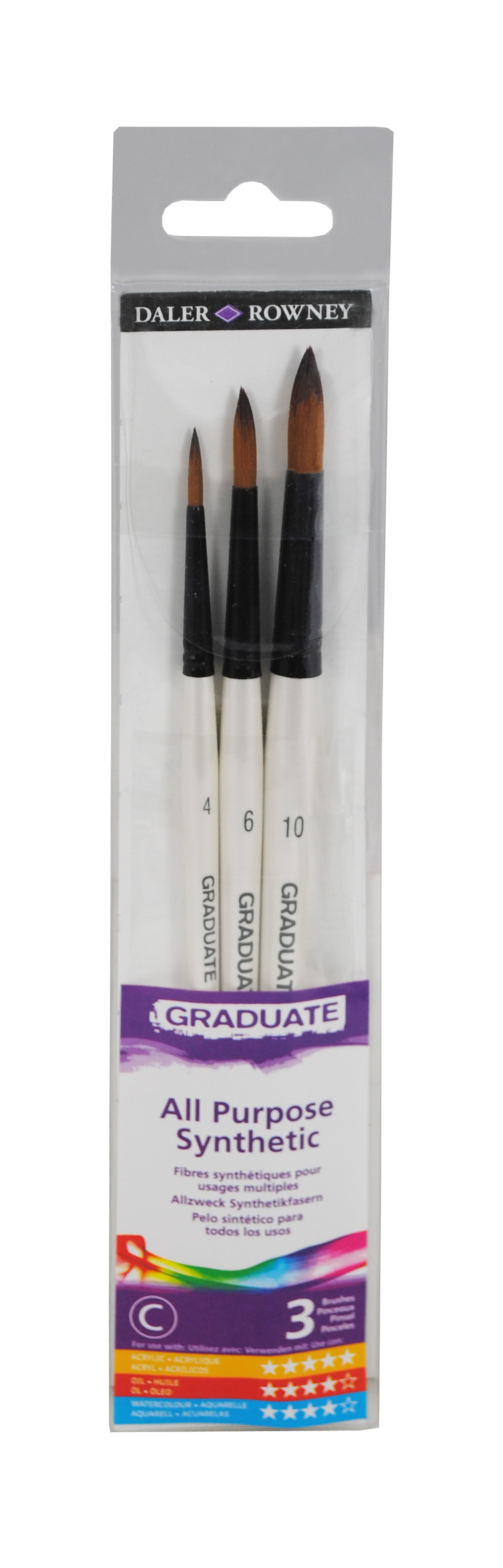 Penslar Mixed Media runda 3-p, Daler-Rowney Graduate