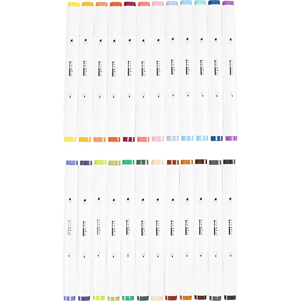 Markers Tusch Dubbelspets 24-pack Creativ Company