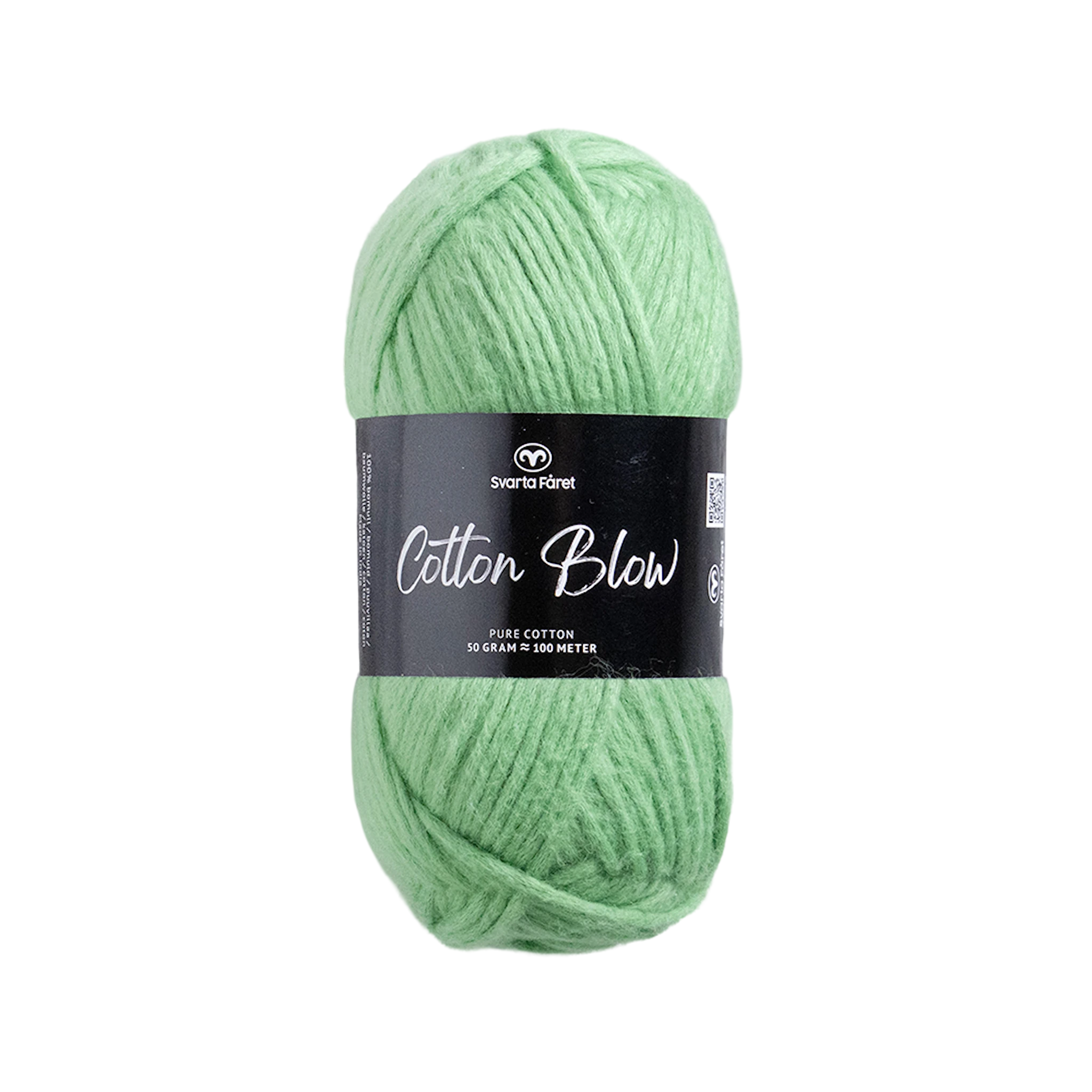 Produktbild för Cotton Blow Bomullsgarn 50 g Jaded 014 Svarta Fåret