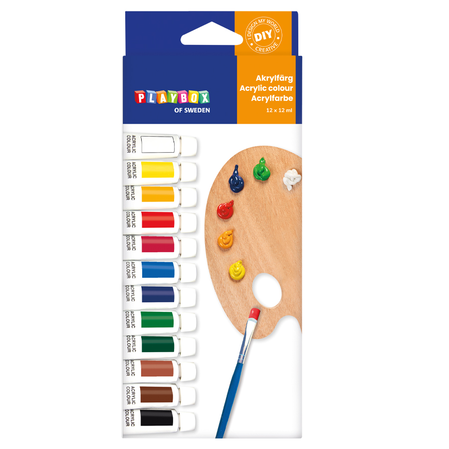 Akrylfärg Set 12-p, Playbox