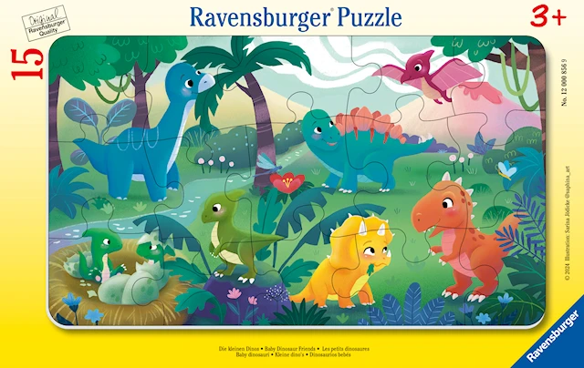 Pussel Baby Dinosaur Friends 15 bitar, Ravensburger
