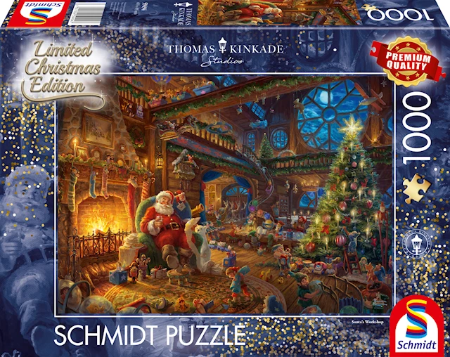 Santa Claus And His Elves Thomas Kinkade Pussel 1000 bitar Schmidt