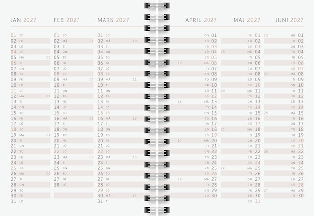 Produktbild 2 för Kalender 2026-27 A6 Bloom 18 Månader Almanacksförlaget