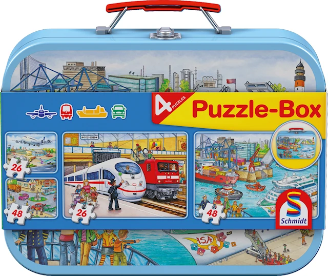 Vehicles Puzzle Box 2x26 palaa ja 2x48 palaa Schmidt